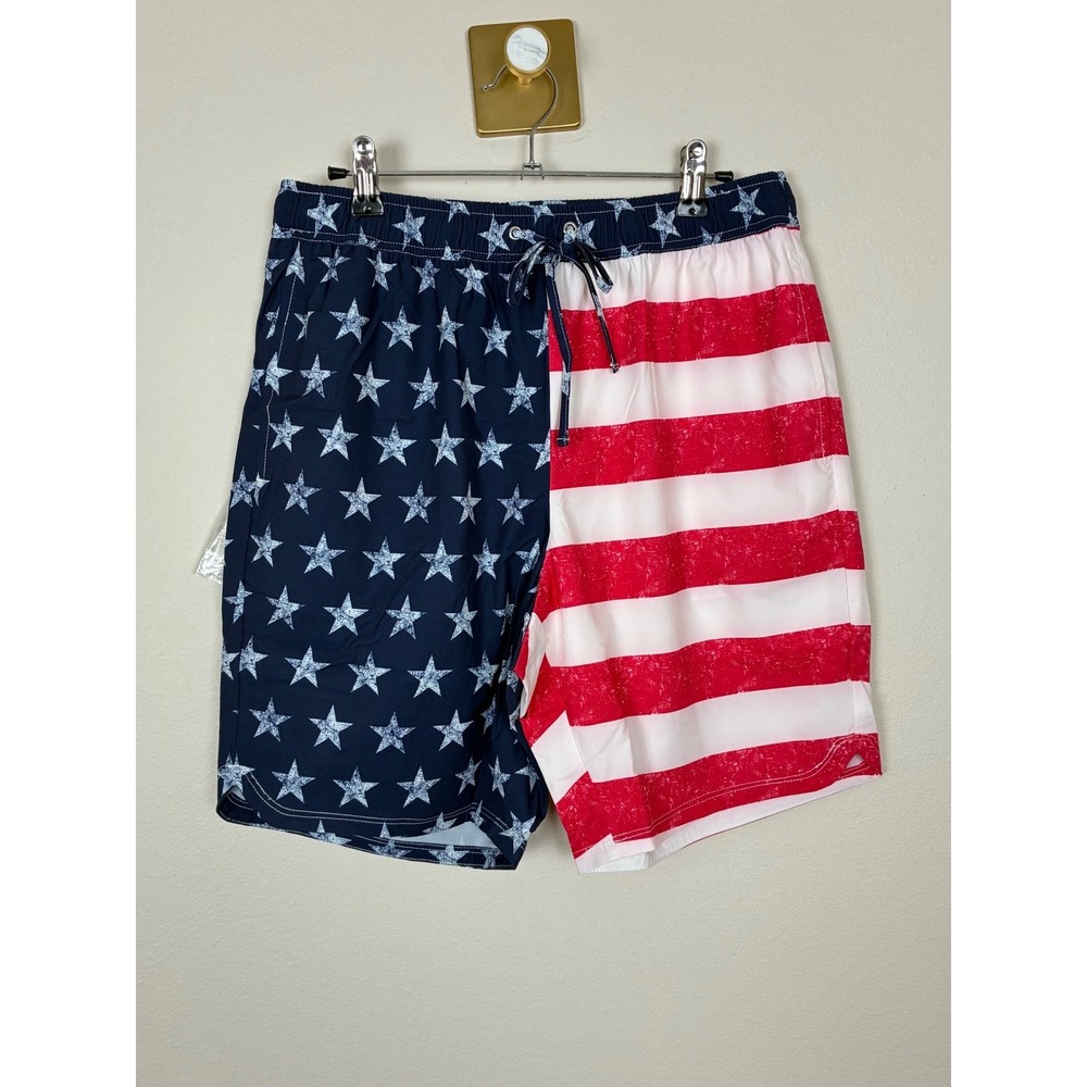 D&Co Beach Mens American Flag Swim Trunks Stars and Stripes Board Shorts Small